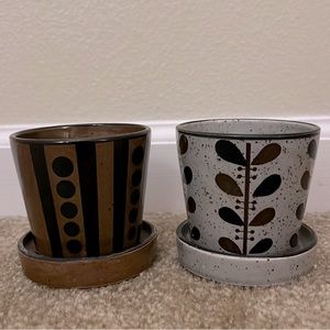 Paired Ceramic Japan Made Plant Pots
